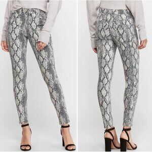 EXPRESS Gray Snakeskin Print High-Rise Waist Skinny Ankle Length Jeans NWT 00R